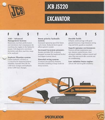 jcb excavator js220|jcb js220 spec sheet.